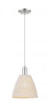 Innovation Lighting 716-1P-SN-NBD-9-NAT - Bristol Natural - 1 Light - 6 inch - Brushed Satin Nickel - Cord hung - Mini Pendant
