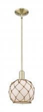 Innovation Lighting 716-1S-AB-G121-8RB - Farmhouse Rope - 1 Light - 8 inch - Antique Brass - Stem hung - Mini Pendant