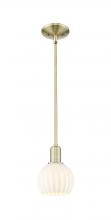Innovation Lighting 716-1S-AB-G1217-6WV - White Venetian - 1 Light - 6 inch - Antique Brass - Stem hung - Mini Pendant