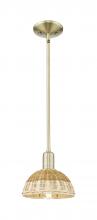 Innovation Lighting 716-1S-AB-NBD2-75-NAT - Natural Ballston Dome - 1 Light - 6 inch - Antique Brass - Mini Pendant
