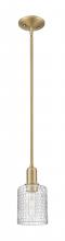 Innovation Lighting 716-1S-BB-G112C-5CL - Cobbleskill - 1 Light - 5 inch - Brushed Brass - Stem hung - Mini Pendant