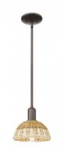 Innovation Lighting 716-1S-OB-NBD2-75-NAT - Natural Ballston Dome - 1 Light - 6 inch - Oil Rubbed Bronze - Mini Pendant