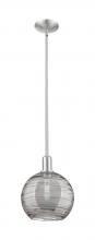 Innovation Lighting 716-1S-SN-G1213-10SM - Athens Deco Swirl - 1 Light - 10 inch - Brushed Satin Nickel - Stem hung - Mini Pendant