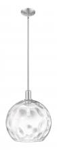 Innovation Lighting 716-1S-SN-G1215-14 - Athens Water Glass - 1 Light - 13 inch - Brushed Satin Nickel - Stem hung - Mini Pendant