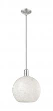 Innovation Lighting 716-1S-SN-G1216-12WM - White Mouchette - 1 Light - 12 inch - Brushed Satin Nickel - Stem hung - Mini Pendant