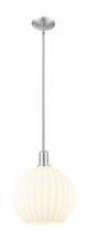 Innovation Lighting 716-1S-SN-G1217-12WV - White Venetian - 1 Light - 12 inch - Brushed Satin Nickel - Stem hung - Mini Pendant