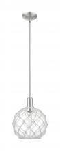 Innovation Lighting 716-1S-SN-G122-10RW - Farmhouse Rope - 1 Light - 10 inch - Brushed Satin Nickel - Stem hung - Mini Pendant