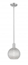 Innovation Lighting 716-1S-SN-G122C-8CL - Athens - 1 Light - 8 inch - Brushed Satin Nickel - Stem hung - Mini Pendant
