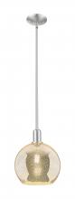 Innovation Lighting 716-1S-SN-G128-10 - Athens - 1 Light - 10 inch - Brushed Satin Nickel - Stem hung - Mini Pendant