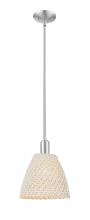 Innovation Lighting 716-1S-SN-NBD-9-NAT - Bristol Natural - 1 Light - 6 inch - Brushed Satin Nickel - Mini Pendant
