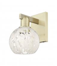 Innovation Lighting 716-1W-AB-G1216-6WM - White Mouchette - 1 Light - 6 inch - Antique Brass - Sconce