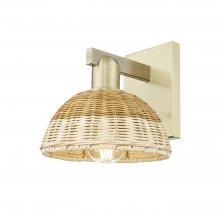 Innovation Lighting 716-1W-AB-NBD2-75-NAT - Natural Ballston Dome - 1 Light - 6 inch - Antique Brass - Sconce