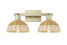 Innovation Lighting 716-2W-AB-NBD2-75-NAT - Natural Ballston Dome - 2 Light - 16 inch - Antique Brass - Bath Vanity Light