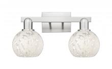 Innovation Lighting 716-2W-SN-G1216-6WM - White Mouchette - 2 Light - 17 inch - Brushed Satin Nickel - Bath Vanity Light