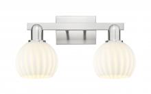 Innovation Lighting 716-2W-SN-G1217-6WV - White Venetian - 2 Light - 17 inch - Brushed Satin Nickel - Bath Vanity Light