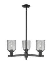 Innovation Lighting 716-3CR-BK-G257 - Caledonia - 3 Light - 27 inch - Matte Black - Stem hung - Flush Mount
