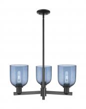 Innovation Lighting 716-3CR-BK-G558-6BL - Bella - 3 Light - 27 inch - Matte Black - Stem hung - Flush Mount