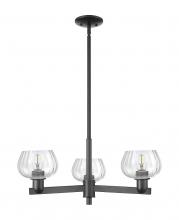 Innovation Lighting 716-3CR-BK-G92 - Fenton - 3 Light - 28 inch - Matte Black - Stem hung - Flush Mount