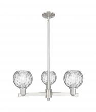Innovation Lighting 716-3CR-SN-G1215-6 - Athens Water Glass - 3 Light - 28 inch - Satin Nickel - Stem hung - Flush Mount