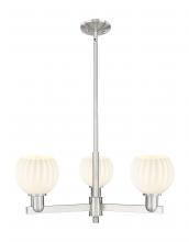Innovation Lighting 716-3CR-SN-G1217-6WV - White Venetian - 3 Light - 28 inch - Satin Nickel - Stem hung - Flush Mount