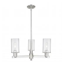 Innovation Lighting 716-3CR-SN-G802 - Clymer - 3 Light - 26 inch - Satin Nickel - Stem hung - Flush Mount