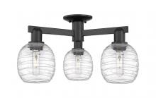Innovation Lighting 716-3F-BK-G1013 - Belfast - 3 Light - 24 inch - Matte Black - Semi-Flush Mount