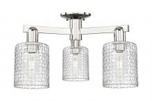 Innovation Lighting 716-3F-PN-G112C-5CL - Cobbleskill - 3 Light - 23 inch - Polished Nickel - Semi-Flush Mount