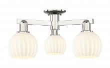 Innovation Lighting 716-3F-PN-G1217-6WV - White Venetian - 3 Light - 24 inch - Polished Nickel - Semi-Flush Mount