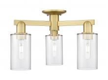 Innovation Lighting 716-3F-SG-G802 - Clymer - 3 Light - 21 inch - Satin Gold - Semi-Flush Mount