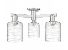 Innovation Lighting 716-3F-SN-G1113 - Cobbleskill - 3 Light - 23 inch - Brushed Satin Nickel - Semi-Flush Mount