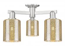 Innovation Lighting 716-3F-SN-G116 - Cobbleskill - 3 Light - 23 inch - Brushed Satin Nickel - Semi-Flush Mount