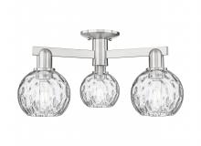 Innovation Lighting 716-3F-SN-G1215-6 - Athens Water Glass - 3 Light - 24 inch - Brushed Satin Nickel - Semi-Flush Mount