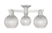 Innovation Lighting 716-3F-SN-G122C-6CL - Athens - 3 Light - 23 inch - Brushed Satin Nickel - Semi-Flush Mount