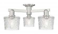 Innovation Lighting 716-3F-SN-G402 - Niagara - 3 Light - 24 inch - Brushed Satin Nickel - Semi-Flush Mount