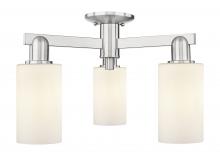 Innovation Lighting 716-3F-SN-G801 - Clymer - 3 Light - 21 inch - Brushed Satin Nickel - Semi-Flush Mount