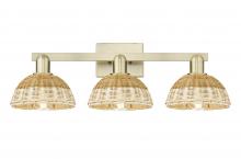 Innovation Lighting 716-3W-AB-NBD2-75-NAT - Natural Ballston Dome - 3 Light - 26 inch - Antique Brass - Bath Vanity Light