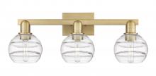 Innovation Lighting 716-3W-BB-G556-6CL - Rochester - 3 Light - 25 inch - Brushed Brass - Bath Vanity Light