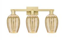 Innovation Lighting 716-3W-SG-G457-6ME - Preston Flute - 3 Light - 26 inch - Satin Gold - Bath Vanity Light