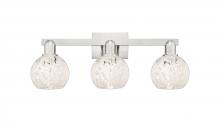 Innovation Lighting 716-3W-SN-G1216-6WM - White Mouchette - 3 Light - 25 inch - Brushed Satin Nickel - Bath Vanity Light