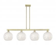 Innovation Lighting 716-4I-AB-G1216-10WM - White Mouchette - 4 Light - 53 inch - Antique Brass - Stem hung - Island Light