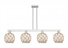 Innovation Lighting 716-4I-SN-G121-8RB - Farmhouse Rope - 4 Light - 51 inch - Brushed Satin Nickel - Stem hung - Island Light