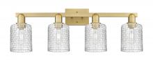 Innovation Lighting 716-4W-BB-G112C-5CL - Cobbleskill - 4 Light - 32 inch - Brushed Brass - Bath Vanity Light