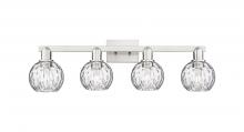 Innovation Lighting 716-4W-SN-G1215-6 - Athens Water Glass - 4 Light - 33 inch - Brushed Satin Nickel - Bath Vanity Light