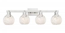 Innovation Lighting 716-4W-SN-G1216-6WM - White Mouchette - 4 Light - 33 inch - Brushed Satin Nickel - Bath Vanity Light