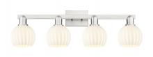 Innovation Lighting 716-4W-SN-G1217-6WV - White Venetian - 4 Light - 33 inch - Brushed Satin Nickel - Bath Vanity Light