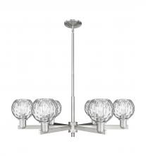 Innovation Lighting 716-6CR-SN-G1215-6 - Athens Water Glass - 6 Light - 36 inch - Satin Nickel - Stem hung - Chandelier