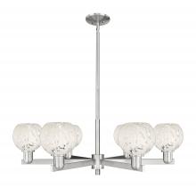 Innovation Lighting 716-6CR-SN-G1216-6WM - White Mouchette - 6 Light - 36 inch - Satin Nickel - Stem hung - Chandelier