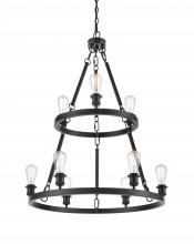Innovation Lighting 8203-BK-LED - Saloon - 9 Light - 30 inch - Matte Black - Chain Hung - Chandelier