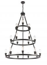 Innovation Lighting 82034-BK-LED - Saloon - 18 Light - 40 inch - Matte Black - Chain Hung - Chandelier