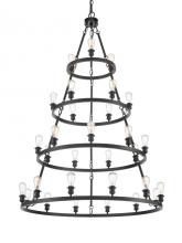 Innovation Lighting 820345-BK-LED - Saloon - 30 Light - 50 inch - Matte Black - Chain Hung - Chandelier